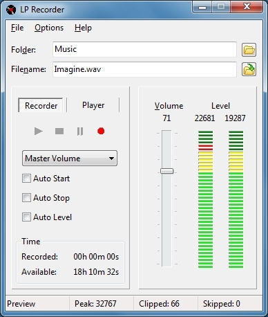 LP Recorder Screenshot